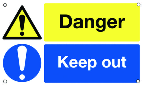 300x500mm Danger Keep Out - Aluminium