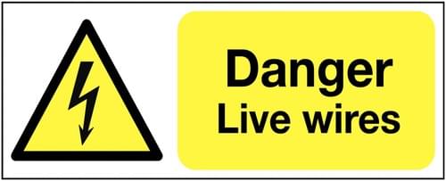 100x250mm Danger Live Wires - Rigid