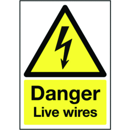 420x297mm Danger Live Wires - Rigid