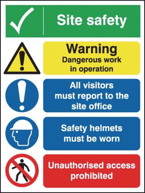 400x300mm Site Safety Warning Dangerous Site Safety Board