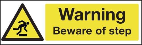 100x250mm Warning Beware of Step - Rigid