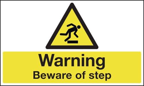 300 x 500mm Warning Beware of step Anti-Slip Floor Sign