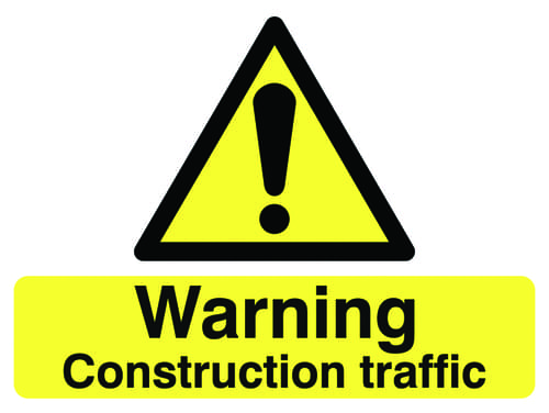 450x600mm Warning Construction traffic stanchion signs