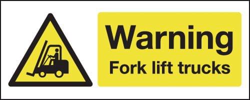 100x250mm Warning Forklift Truck - Rigid