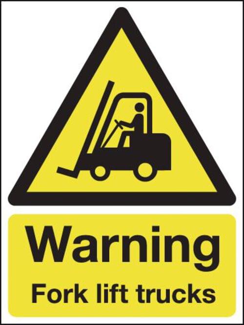 400x300mm Warning Fork lift trucks Outdoor Sign