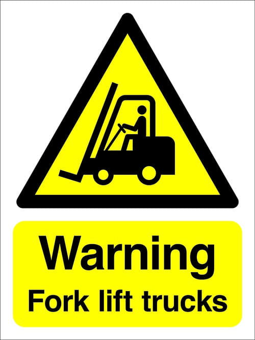 400x300mm Warning Forklift Trucks - Polycarbonate