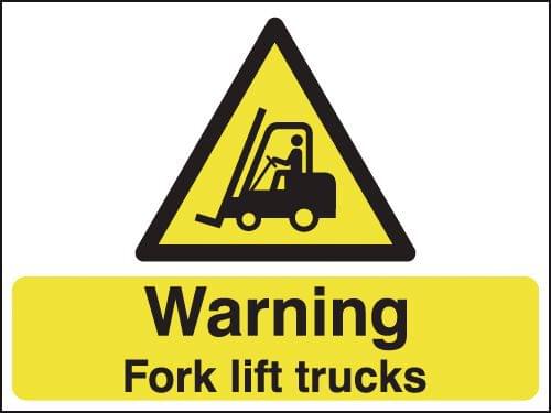 450x600mm Warning Fork Lift Trucks stanchion sign