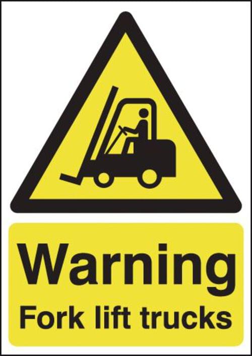 594x420mm Warning Forklift Trucks - Rigid
