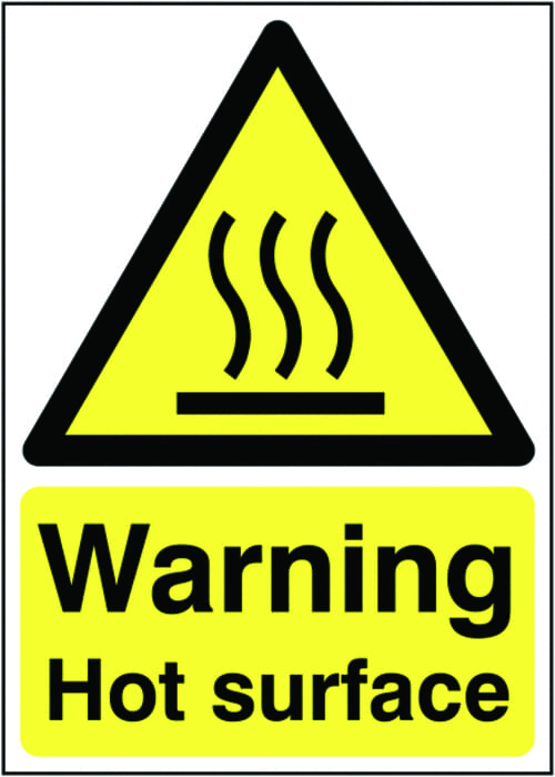 297x210mm Warning Hot Surface - Rigid