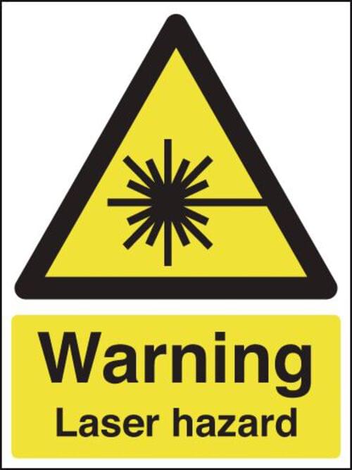 210x148mm Warning Laser Hazard - Rigid