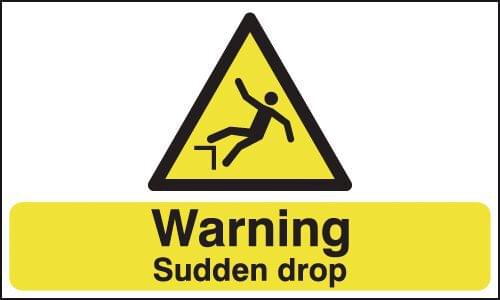 150x300mm Warning Sudden Drop - Rigid