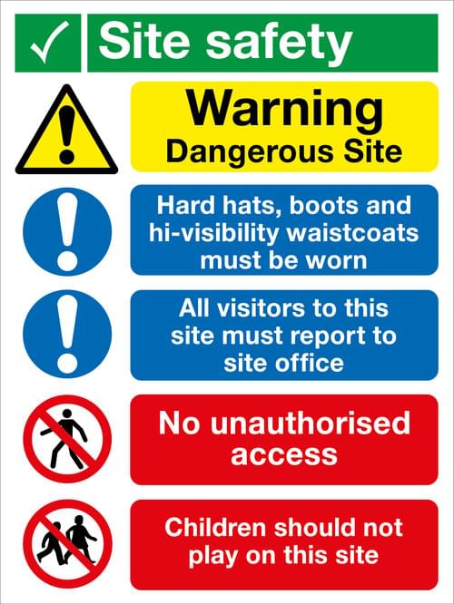400x300mm Site Safety No Children Site Safety Board