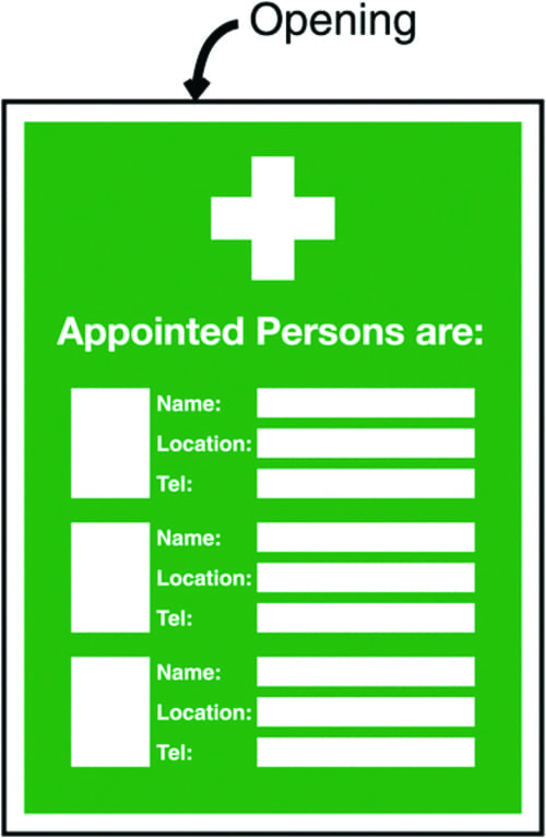 327x240mm Appointed Persons Are (Name/Location/Telephone no) Insert Sign