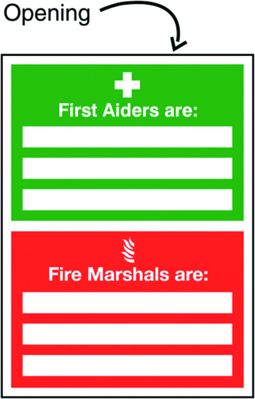 327x240mm First Aiders Are/Fire Marshals Are Insert Sign