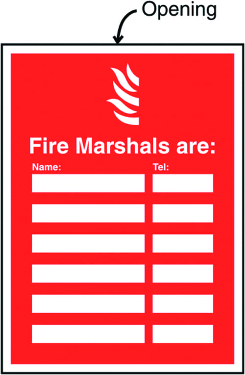 327x240mm Fire Marshals Are (Name & Telephone no) Insert Sign