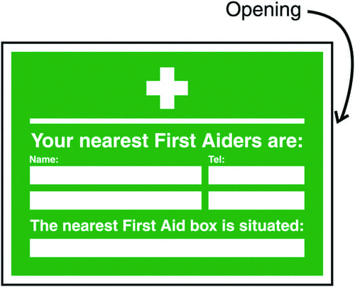 240x327mm Your Nearest First Aiders Are/Nearest First Aid Box Insert Sign