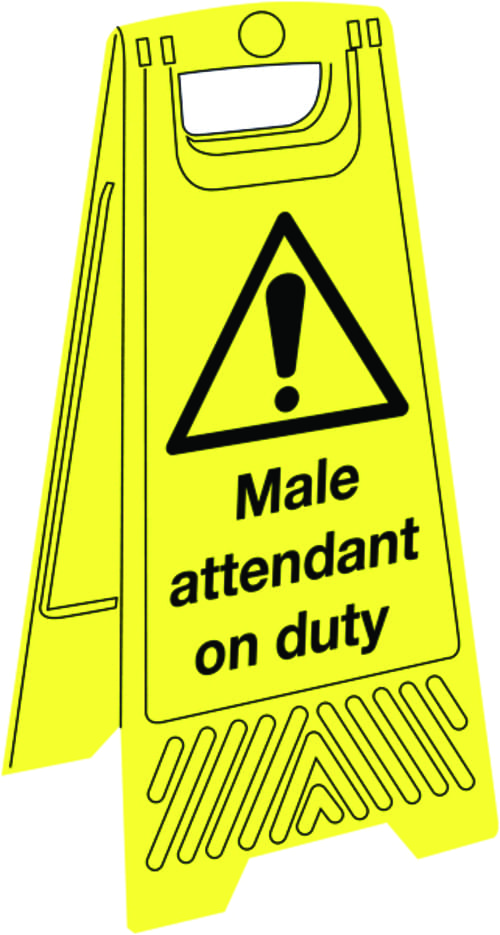 680x300mm Male attendant on duty Floor Stand