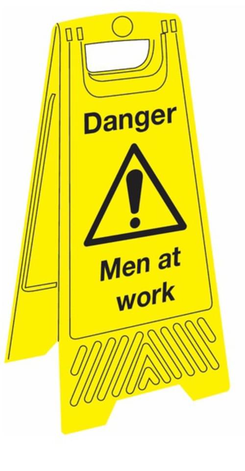 680x300mm Danger Men at work Floor Stand