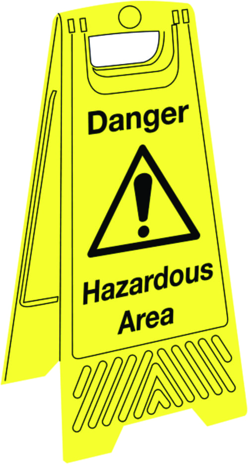 680x300mm Danger Hazardous Area Floor Stand