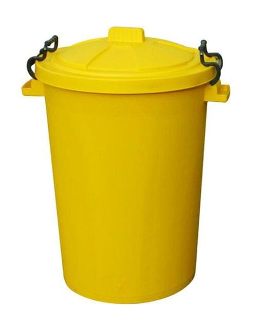 110 Litre Clip Lid Bin - Yellow