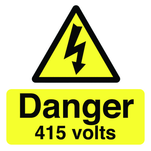 50x50mm Danger 415 Volts - Pk of 10 Labels