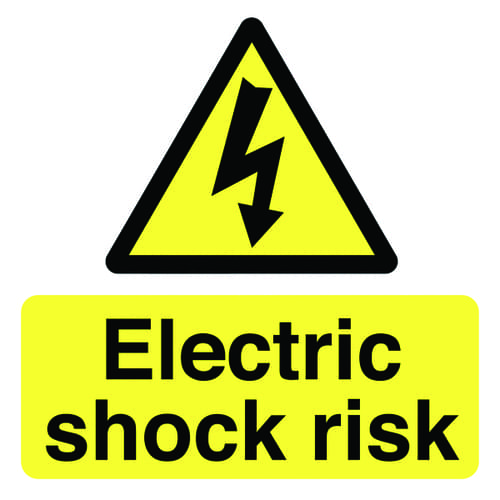 50x50mm Electric Shock Risk - Pk of 10 Labels
