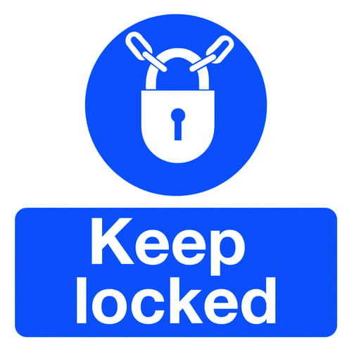 50x50mm Keep Locked - Pk of 10 Labels