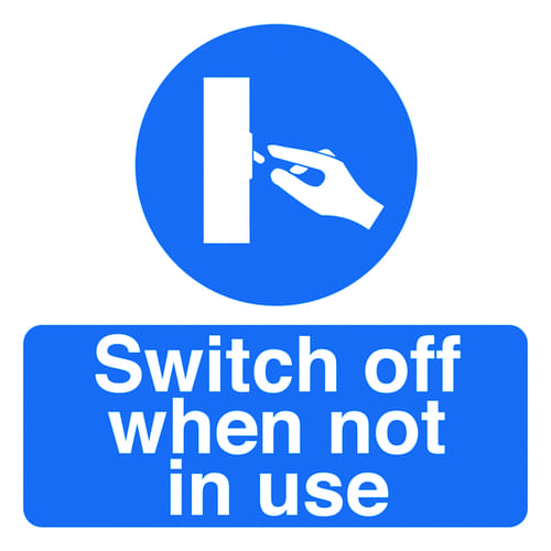 50x50mm Switch Off When Not In Use - Pk of 10 Labels
