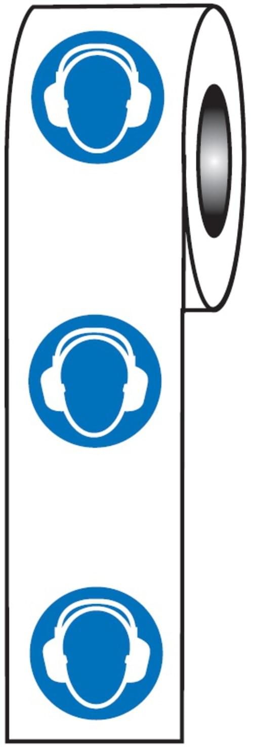 Roll of 250 - 40mm dia Ear Protection Symbol