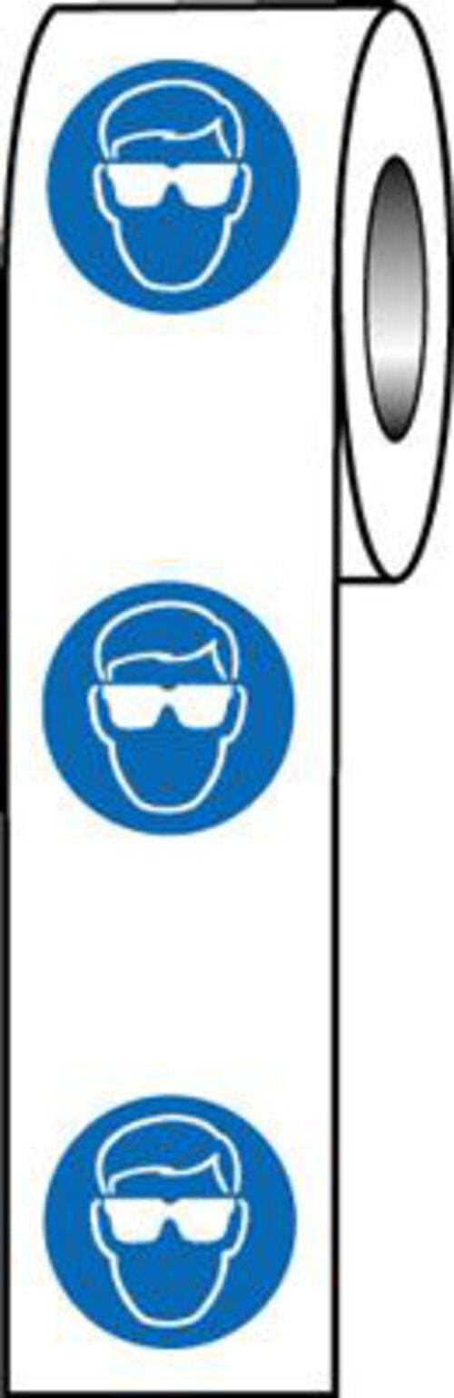 Roll of 250 - 40mm dia Eye Protection Symbol