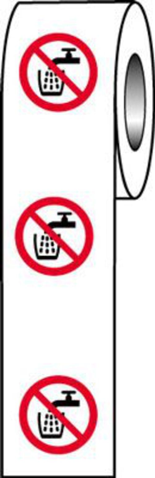 Roll of 250 - 40mm dia Do Not Drink Symbol