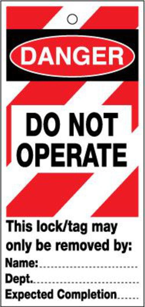 75x160mm Do not operate (red and white ) Lockout tags