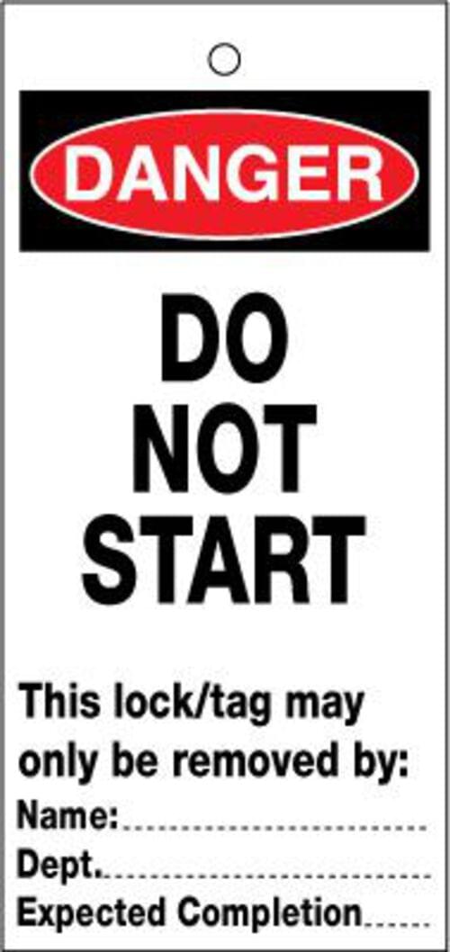 75x160mm Do not start Lockout tags