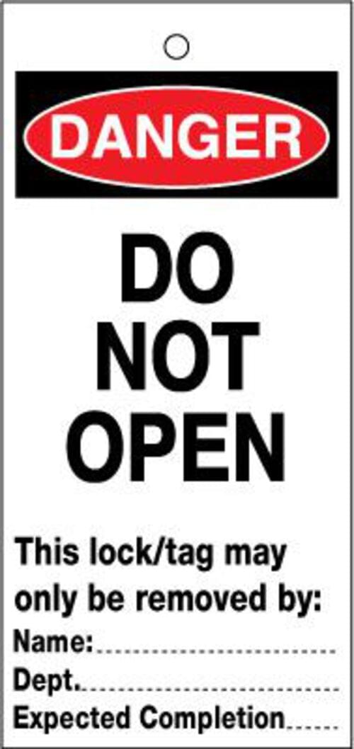 75x160mm Do not open Lockout tags