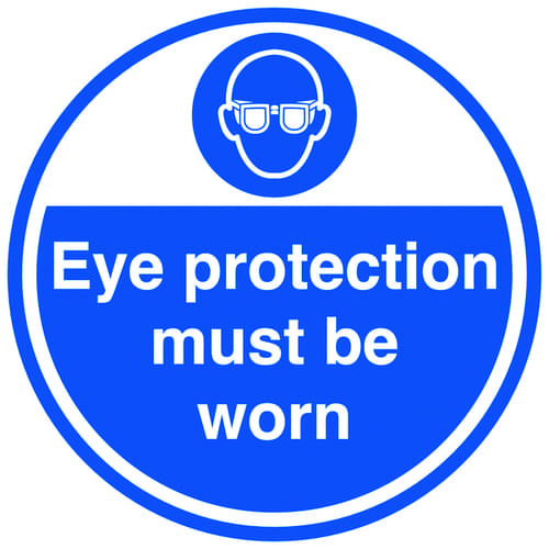 450mm Eye protection must be worn Anti-Slip Floor Sign