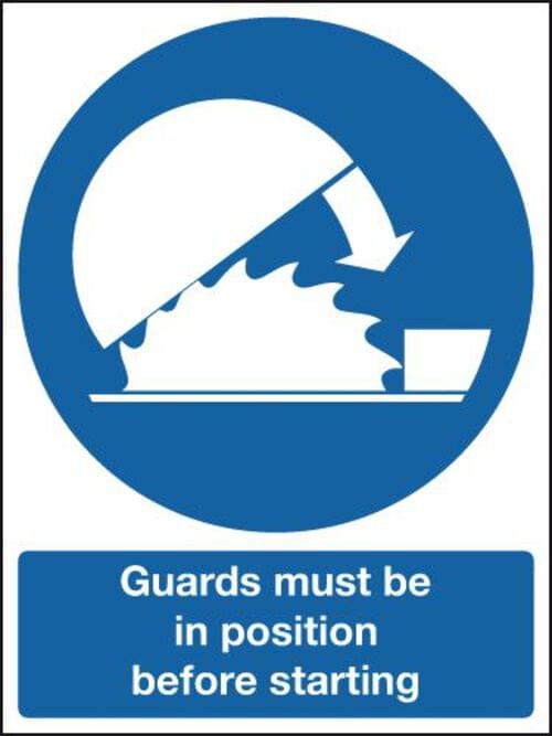 100x75mm Guards Must Be In Position Before - Rigid