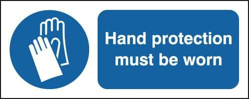 100x250mm Hand Protection Must Be Worn - Rigid