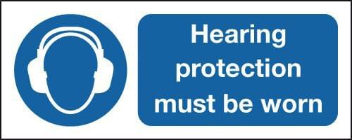 100x250mm Hearing Protection Must Be Worn - Rigid