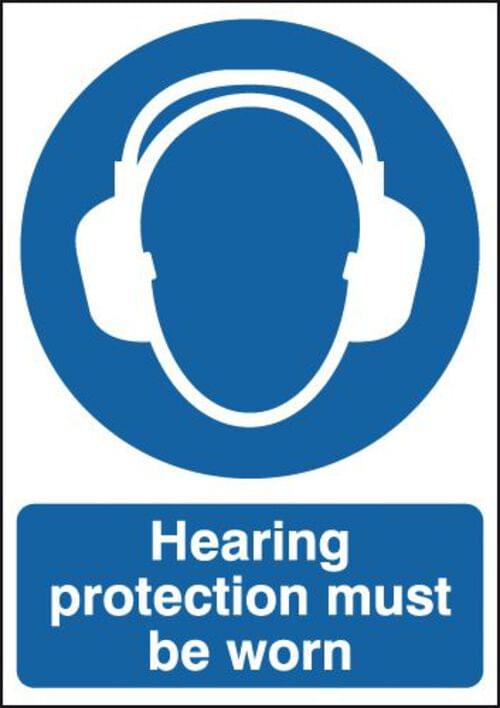 420x297mm Hearing Protection Must Be Worn - Rigid