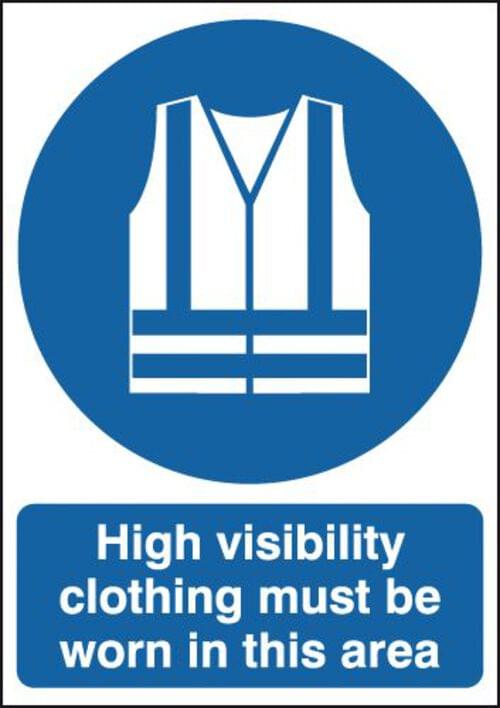 594x420mm High Visibility Clothing Must Be Worn In This Area - Rigid