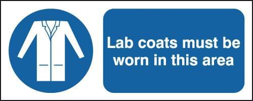 100x250mm Lab Coats Must Be Worn In This Area - Rigid