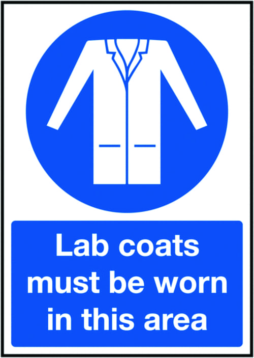 297x210mm Lab Coats Must Be Worn In this Area - Rigid