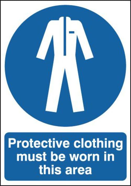297x210mm Protective Clothing Must Be Worn In this Area - Rigid