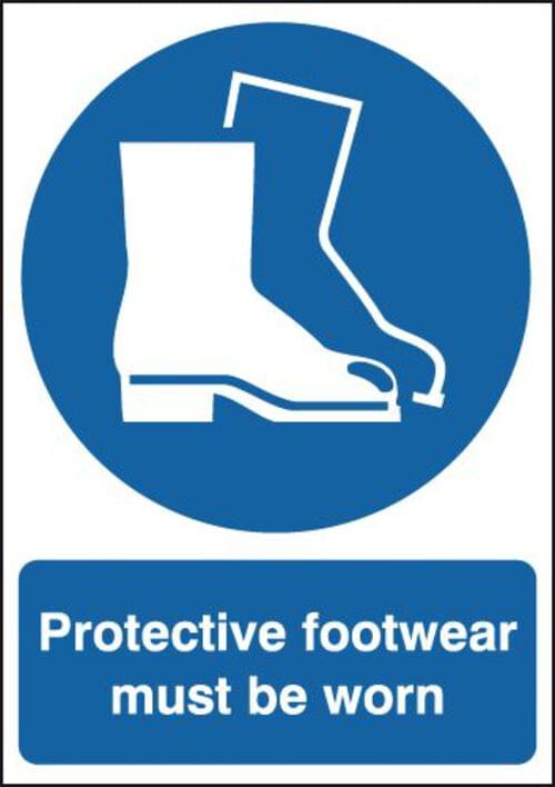 420x297mm Protective Footwear Must Be Worn - Rigid