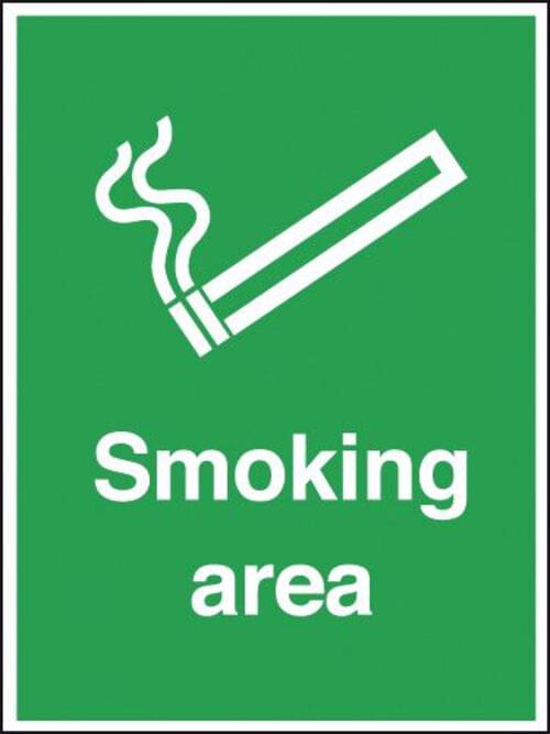 400x300mm Smoking area Outdoor Sign