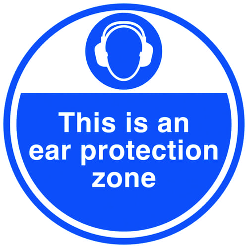 450mm This is an ear protection zone Anti-Slip Floor Sign