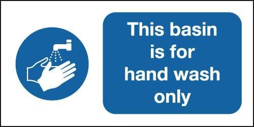100x200mm This Basin Is For Hand Wash Only - Rigid