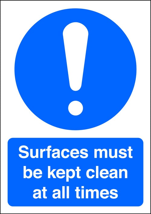 297x210mm Surfaces must be kept clean at all times - Rigid