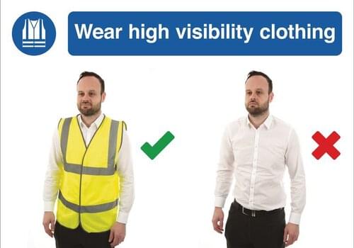 420 x 594mm Wear high visibility clothing - Rigid