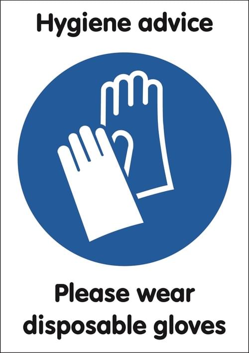 A3 Please Wear Disposable Gloves - Rigid